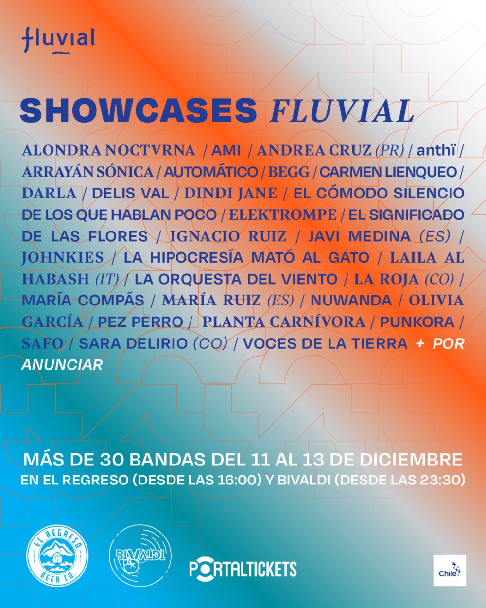 PLANTA CARNIVORA: Flyer FLUVIAL 2025: SHOWCASES EN EL REGRESO Y BIVALDI 11, 12 Y 13 DICIEMBRE
