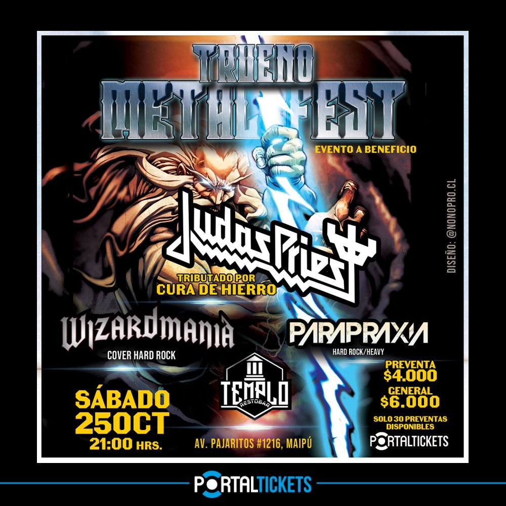 RAFF: Flyer TRUENO METAL FEST EN TEMPLO RESTO-BAR