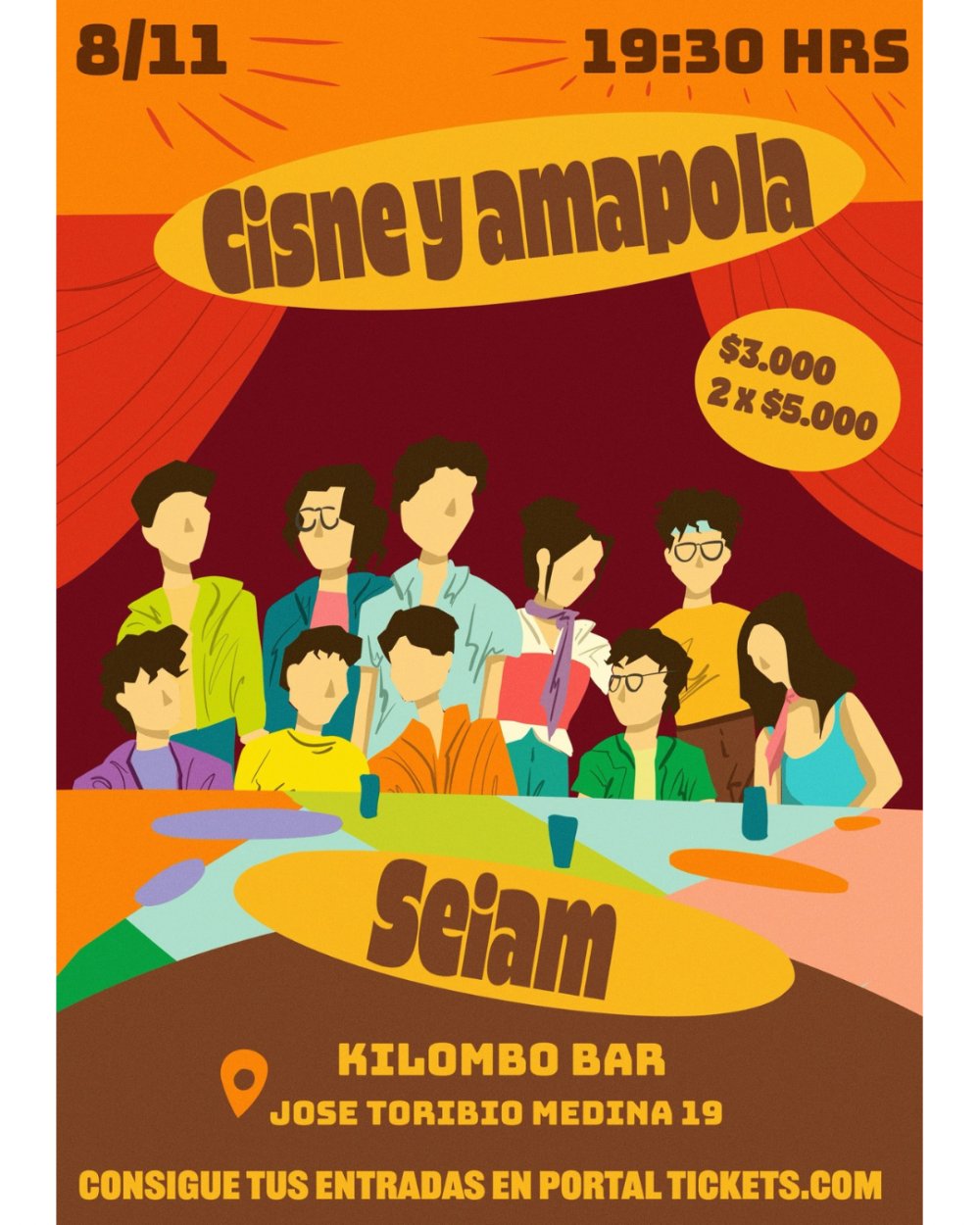 SEIAM: Flyer CISNE Y AMAPOLA + SEIAM EN KILOMBO BAR